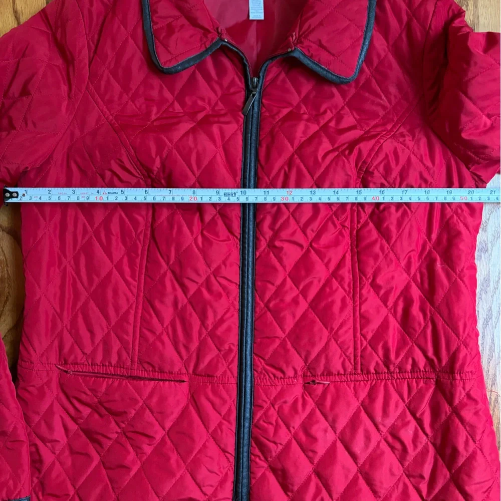 Charter Club Quilted Red Zip Lightweight Jacket w/Zipper Pockets - Picture 6 of 9